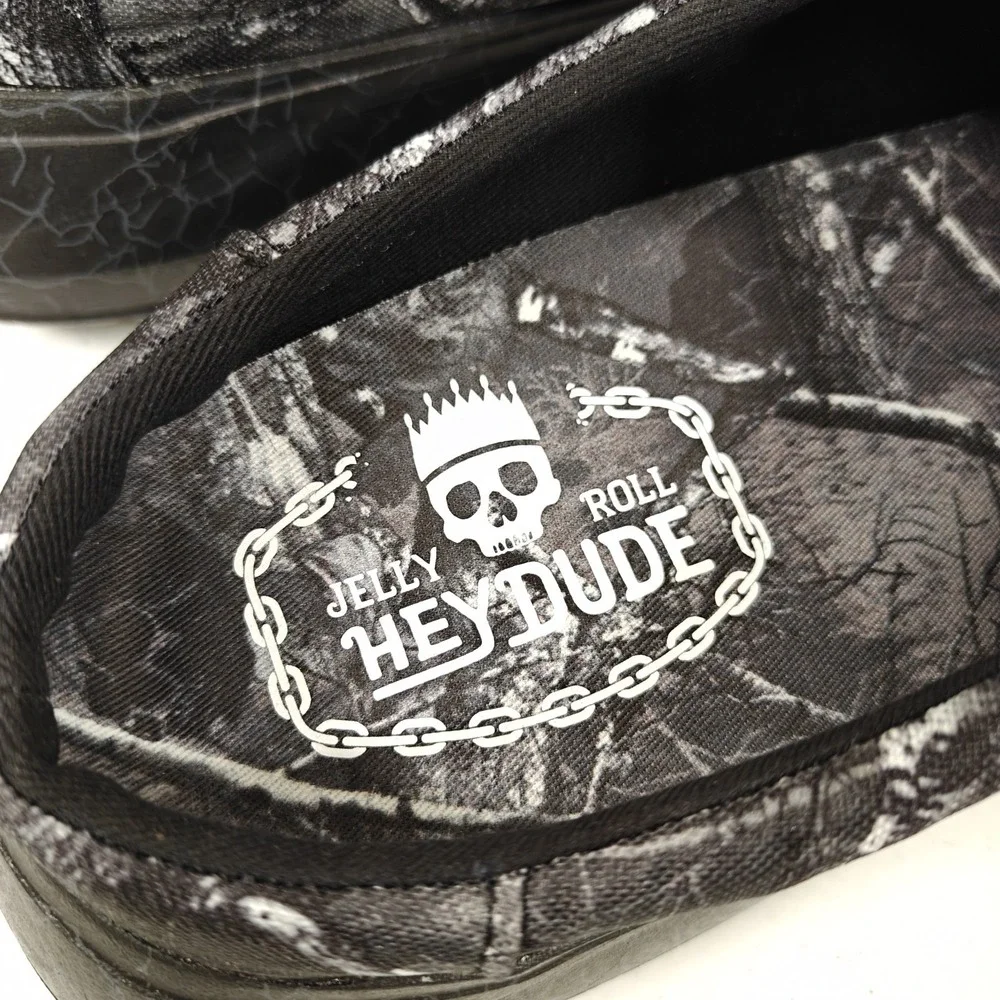 Hey Dude x Jelly Roll Wally Realtree Edge Camo Men's 12 Black Slip On Shoes NWT